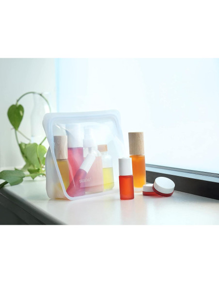 Bolsa de Almacenamiento Reutilizable Stasher, Paquete de 4, Transparente Bolsa de Almacenamiento Reutilizable Stasher, Paquete de 4, Transparente