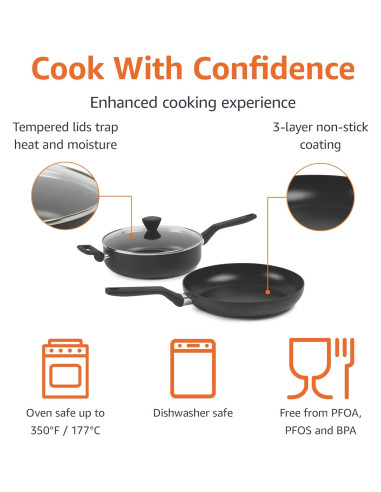 Juego de Utensilios de Cocina Amazon Basics 10 Piezas Negro