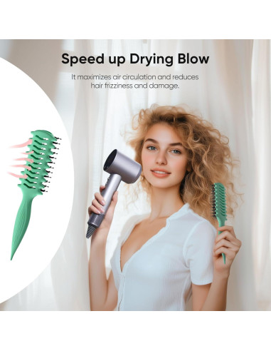 Cepillo Definidor de Rizos AM8:00 Ventilado 16cm para Todo Tipo de Cabello