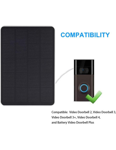 Panel Solar 4W dosili para Timbre Ring 3 y 4 - Resistente a Intemperie