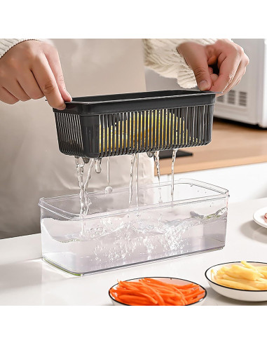 Picador de Verduras Multifuncional Genérico 8 Cuchillas con Contenedor