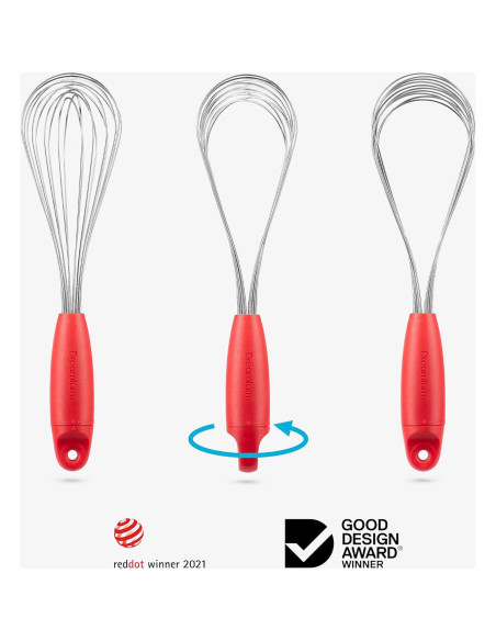 Batidor de Globo Dreamfarm Flisk Rojo - 3 en 1, Acero Inoxidable Batidor de Globo Dreamfarm Flisk Rojo - 3 en 1, Acero Inoxidable