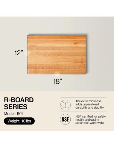 Tabla de Cortar de Madera de Arce John Boos R01 45.72x30.48 cm
