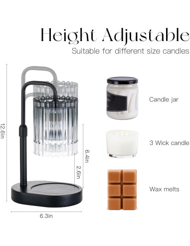 Lámpara Calentadora de Velas Candeldo Gris Humo Ajustable