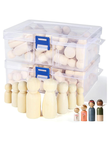 Paquete de 100 Muñecas de Madera EATHEATY para Manualidades Paquete de 100 Muñecas de Madera EATHEATY para Manualidades