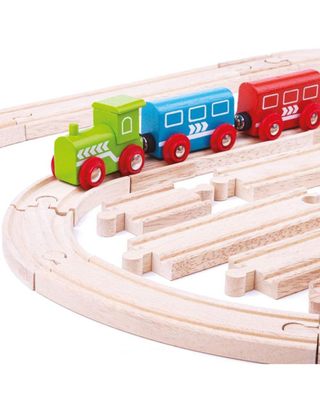 Paquete de Expansión Bigjigs Rail - 24 Piezas de Vía de Madera Paquete de Expansión Bigjigs Rail - 24 Piezas de Vía de Madera