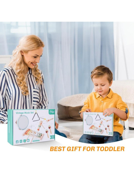 Juego de Instrumentos Musicales Montessori EROCK 7 en 1 para Niños 3+ Juego de Instrumentos Musicales Montessori EROCK 7 en 1 para Niños 3+