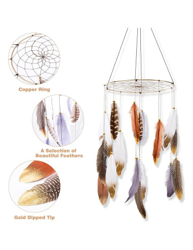 Móvil Atrapa Sueños Boho ANROYE 25cm Decoración Infantil