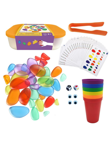 Set de 36 Piedras Apilables Arcoíris PreTrans - Juguetes Educativos Set de 36 Piedras Apilables Arcoíris PreTrans - Juguetes Educativos