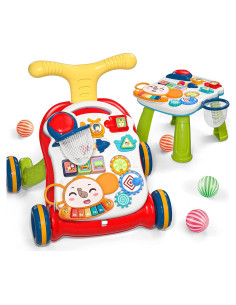 Andador de Aprendizaje 2 en 1 Cute Stone para Bebés - Rojo