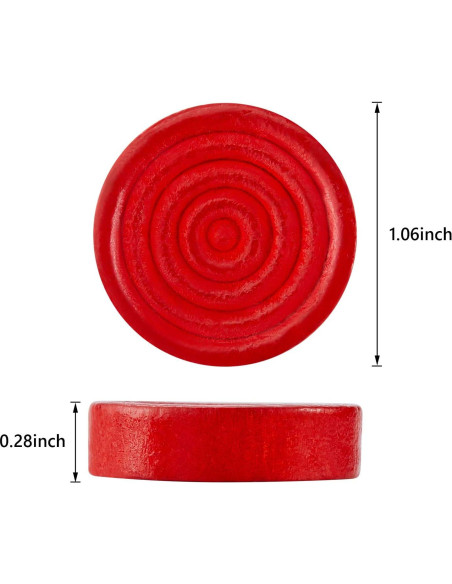 72 Fichas de Damas de Madera Skylety 2.69 cm Rojo y Negro 72 Fichas de Damas de Madera Skylety 2.69 cm Rojo y Negro