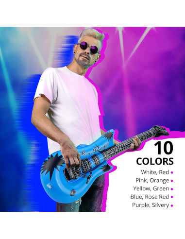 Guitarra Inflable 91 cm CharMeter - 10 Colores Fiesta Rock