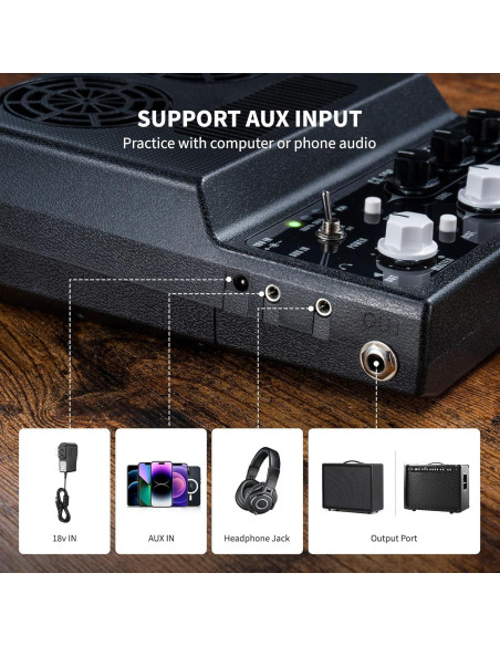 Amplificador de guitarra eléctrica LEKATO 20W Bluetooth portátil Amplificador de guitarra eléctrica LEKATO 20W Bluetooth portátil