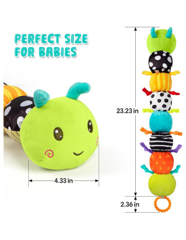 Juguete Musical de Peluche Tohibee Oruga Verde 5-en-1