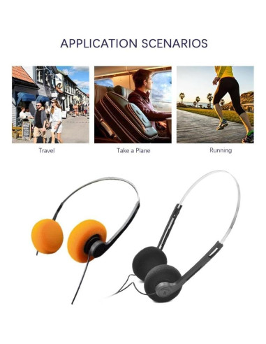 Auriculares Retro BWESOO Negros Estéreo Hi-Fi sobre Oreja