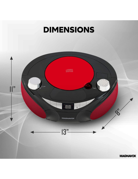 Reproductor de CD Magnavox MD6949 Portátil Bluetooth Negro Reproductor de CD Magnavox MD6949 Portátil Bluetooth Negro