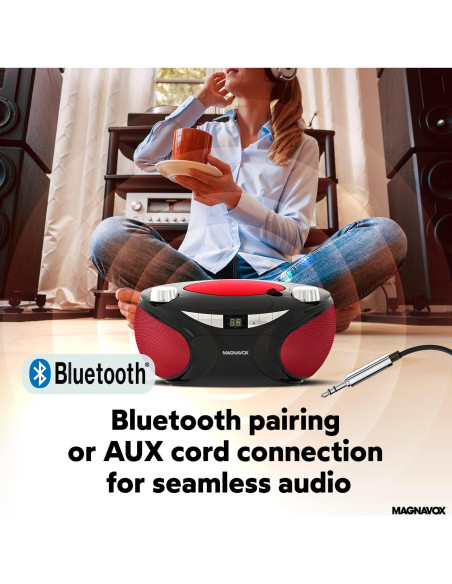 Reproductor de CD Magnavox MD6949 Portátil Bluetooth Negro Reproductor de CD Magnavox MD6949 Portátil Bluetooth Negro