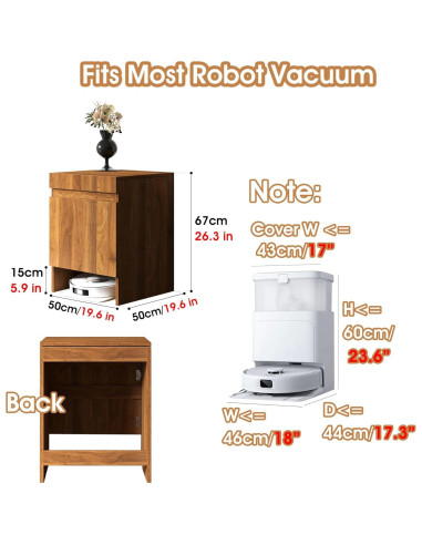 Soporte Organizador de Madera ZAQYCM para Robot Aspirador Blanco