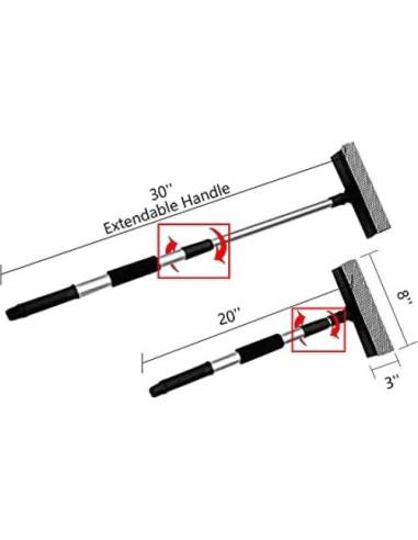 Limpiaparabrisas Bcreyel 2 en 1 con varilla telescópica 47-74 cm