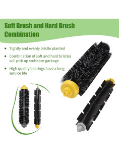 Kit de Repuestos LOVECO para iRobot Roomba 645 655 675 - 6 Filtros, 8 Cepillos Laterales, 3 Cepillos de Cerdas 2