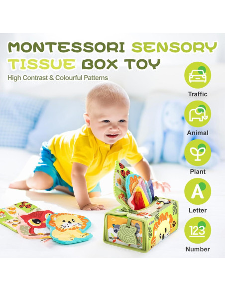 Juguete Sensorial Jollybaby Caja de Tejido para Bebé 0-1 Año Juguete Sensorial Jollybaby Caja de Tejido para Bebé 0-1 Año