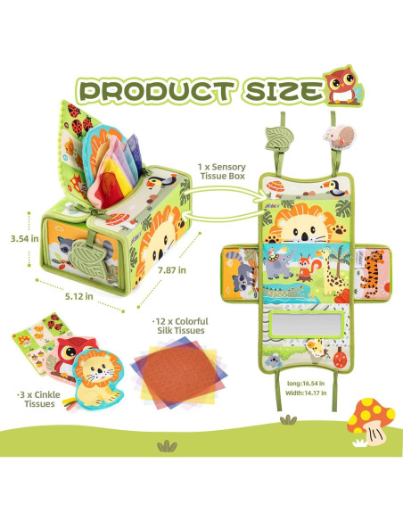 Juguete Sensorial Jollybaby Caja de Tejido para Bebé 0-1 Año Juguete Sensorial Jollybaby Caja de Tejido para Bebé 0-1 Año