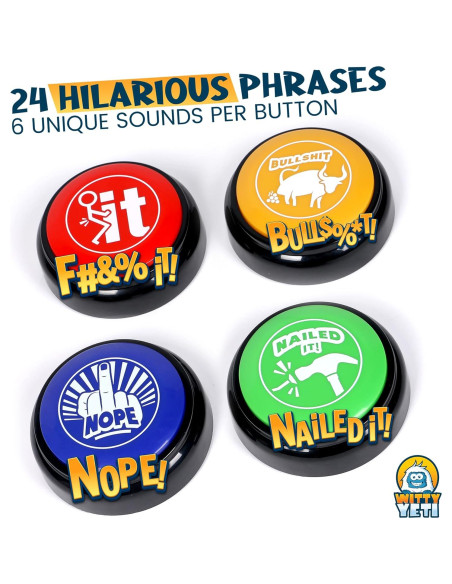 Botones Hablantes Witty Yeti 4 PK - 24 Frases Divertidas Botones Hablantes Witty Yeti 4 PK - 24 Frases Divertidas