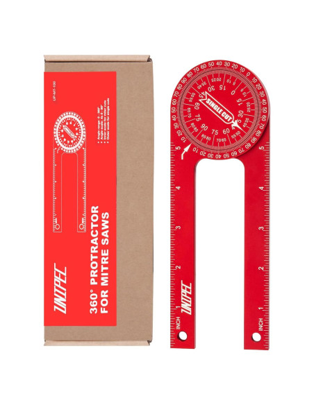 Transportador de Inglete de Aluminio UNIPEC 18.5 cm con Escalas Láser Transportador de Inglete de Aluminio UNIPEC 18.5 cm con Escalas Láser