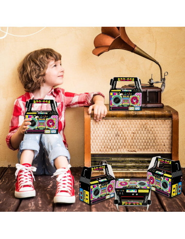 Zonon 24 Cajas de Favor Fiesta 80s Retro Decoración