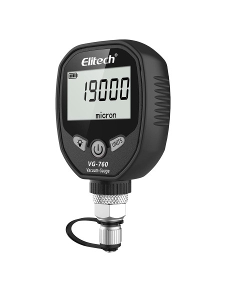 Medidor de Vacío Digital Elitech VG-760 0-19000 Micrón HVAC Medidor de Vacío Digital Elitech VG-760 0-19000 Micrón HVAC