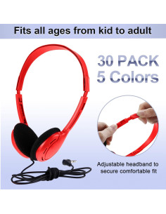 Auriculares Yunsailing 30 Piezas Ajustables para Estudiantes 2
