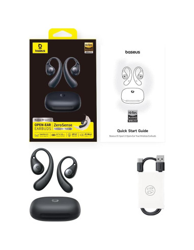 Auriculares Inalámbricos Baseus Eli Sport 2 - Negro, 45h Batería