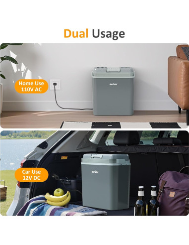 Enfriador y Calentador Eléctrico SUNVIVI 20L 12V/110V Gris