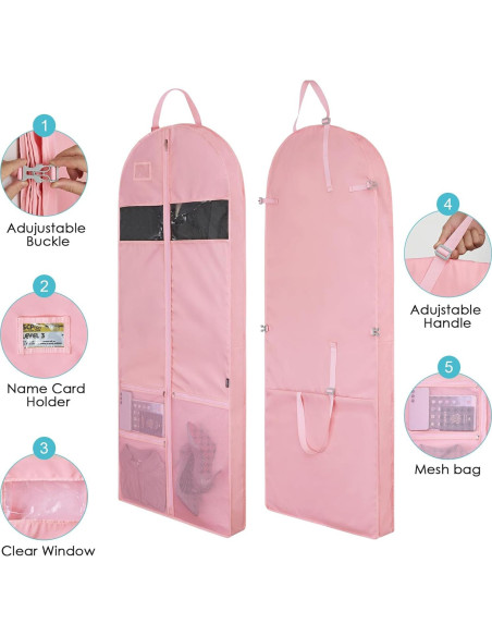 Bolsa de Ropa para Viaje EASYSO 152 cm Rosa con Ventanas Bolsa de Ropa para Viaje EASYSO 152 cm Rosa con Ventanas