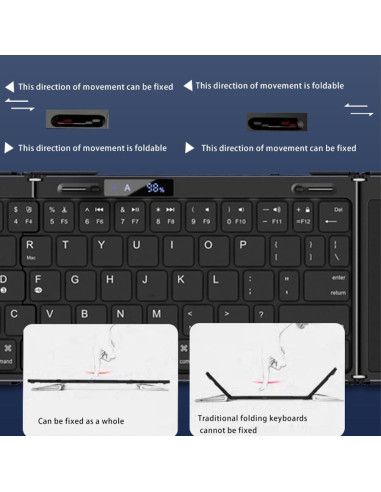 Teclado Bluetooth Plegable JOMAA con Touchpad y RGB