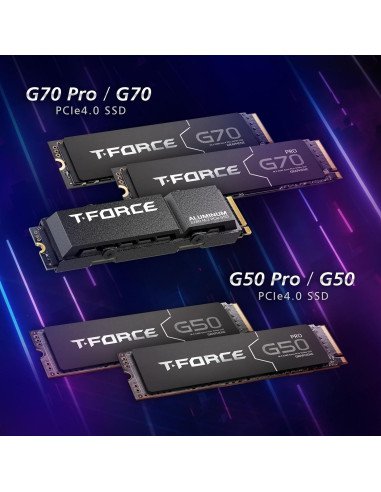 SSD TEAMGROUP G50 512GB NVMe PCIe Gen4x4 M.2 con Disipador