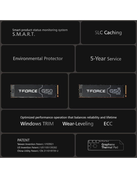 SSD TEAMGROUP G50 512GB NVMe PCIe Gen4x4 M.2 con Disipador SSD TEAMGROUP G50 512GB NVMe PCIe Gen4x4 M.2 con Disipador