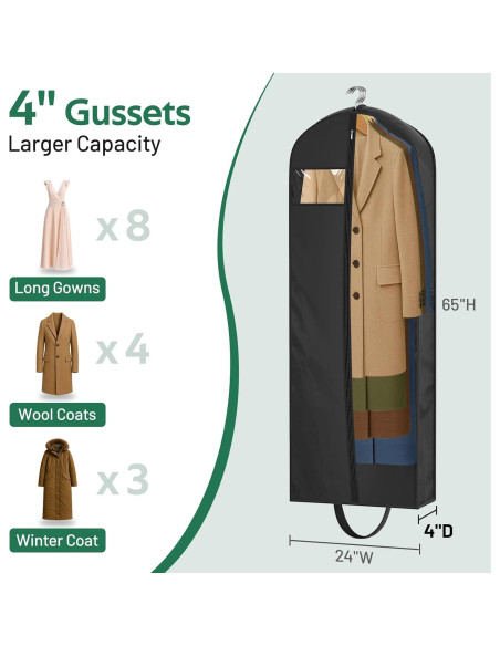 Bolsa Larga para Vestidos KEETDY 165 cm Impermeable 3 Pzas Bolsa Larga para Vestidos KEETDY 165 cm Impermeable 3 Pzas