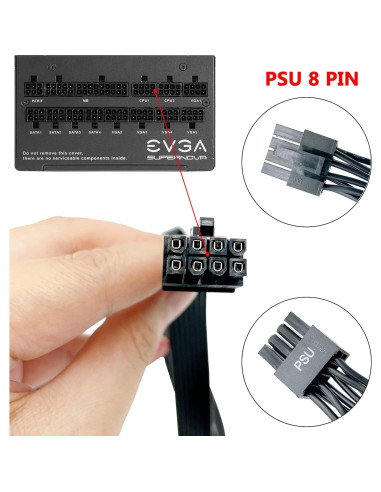 Cable de Alimentación EPS CPU 8 Pin Macho a Macho EVGA 70cm