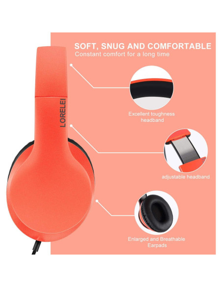 Auriculares LORELEI X6 con micrófono, plegables y ligeros Auriculares LORELEI X6 con micrófono, plegables y ligeros