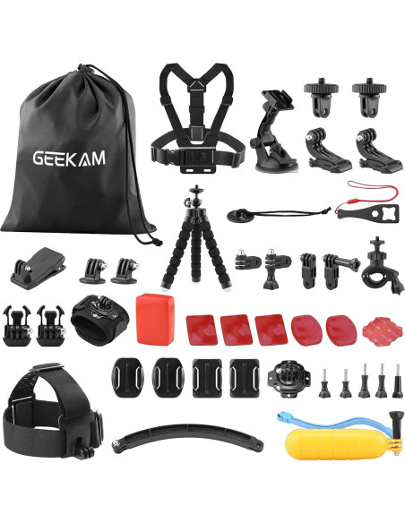 Paquete de Batería 1350mAh y Accesorios GEEKAM para Cámara de Acción Paquete de Batería 1350mAh y Accesorios GEEKAM para Cámara de Acción