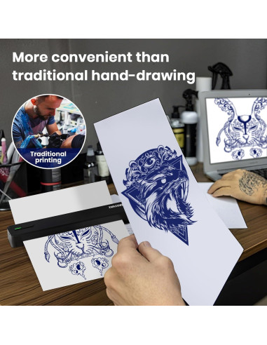 Impresora Térmica Inalámbrica de Tatuajes XWKOXWK C80