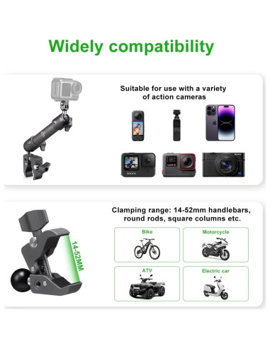 Soporte de Cámara FANAUE Super Clamp para Bicicleta y Motocicleta