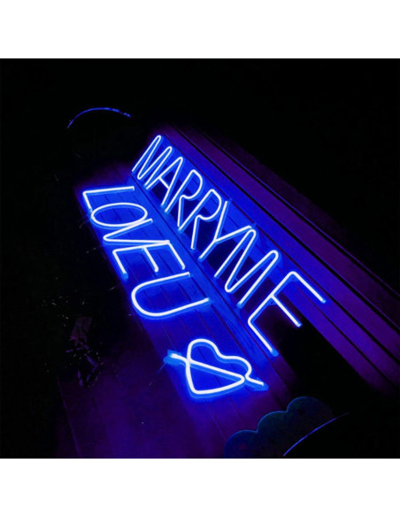 Luz Nocturna LED de Neón Azul ENUOLI - Letras A-Z Personalizables Luz Nocturna LED de Neón Azul ENUOLI - Letras A-Z Personalizables