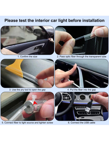 Luces LED de Carro Interior QVEVDACAR RGB 5 en 1 con Control Remoto