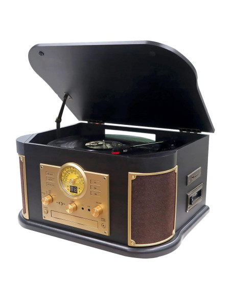Reproductor de Vinilo DLITIME 3 Velocidades Bluetooth CD Radio Reproductor de Vinilo DLITIME 3 Velocidades Bluetooth CD Radio
