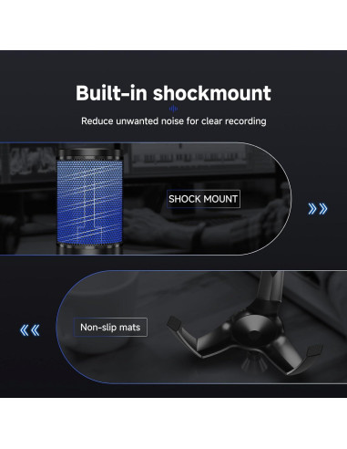 Micrófono Gaming Retekess TG101 USB, Metal, RGB, 96dB