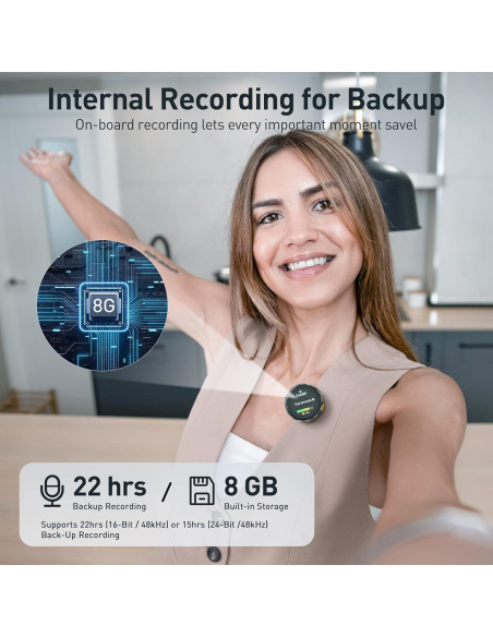 Micrófono Lavalier Inalámbrico Saramonic BlinkMe U2 USB-C y Lightning Micrófono Lavalier Inalámbrico Saramonic BlinkMe U2 USB-C y Lightning