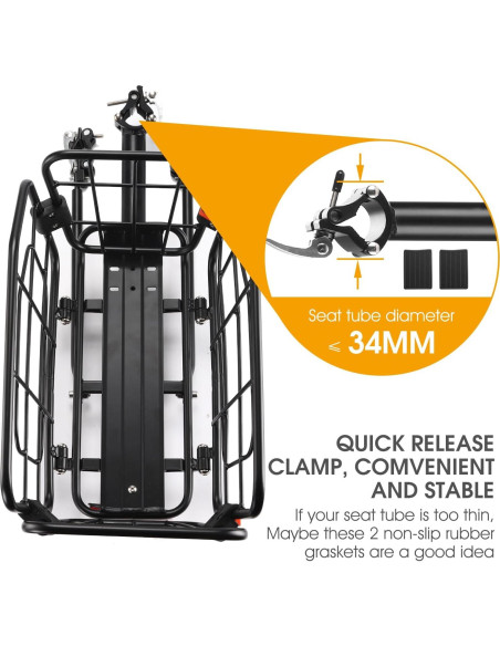 Portabicicletas trasero ANGGOER 165 LB con cesta desmontable Portabicicletas trasero ANGGOER 165 LB con cesta desmontable