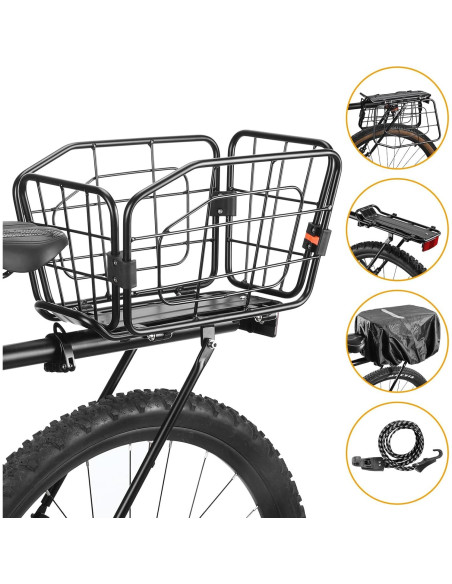 Portabicicletas trasero ANGGOER 165 LB con cesta desmontable Portabicicletas trasero ANGGOER 165 LB con cesta desmontable